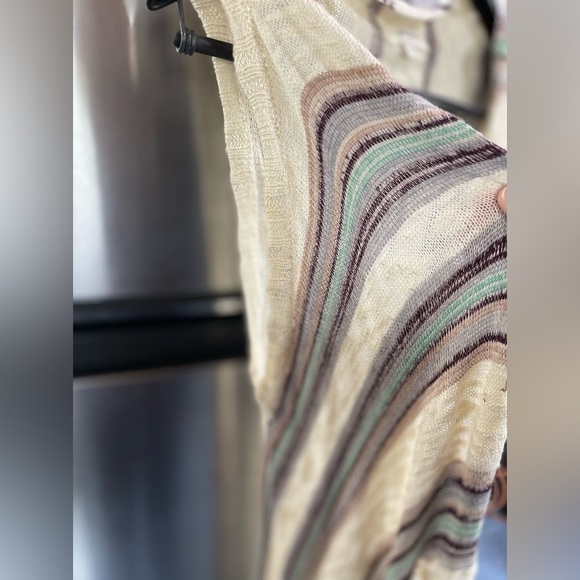 UMGEE women’s M Boho open Sleeveless‎ cardigan LAGNELOOK fringe mid calf style - Picture 8 of 9